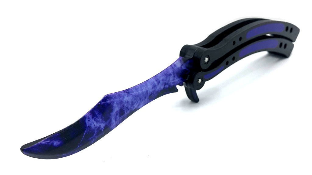 Nóż CS GO DOPPLER BLUE motylkowy drewniany > Puzzle 3D | Zabawki dla ...